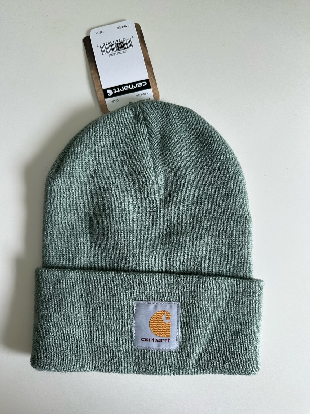 Carhartt Sage Green Knit Cuffed Beanie